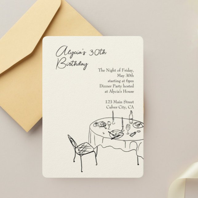 Birthday Dinner for 30th Birthday Party  Invitation (Creator Uploaded)