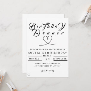 Birthday Dinner Invitation, Editable Birthday Dinn Invitation