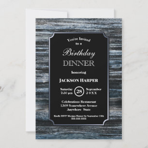 Birthday Dinner Wood Party Invitation