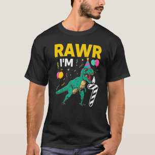 Birthday Dinosaur  7 Year Old Boy 7th Birthday Kid T-Shirt