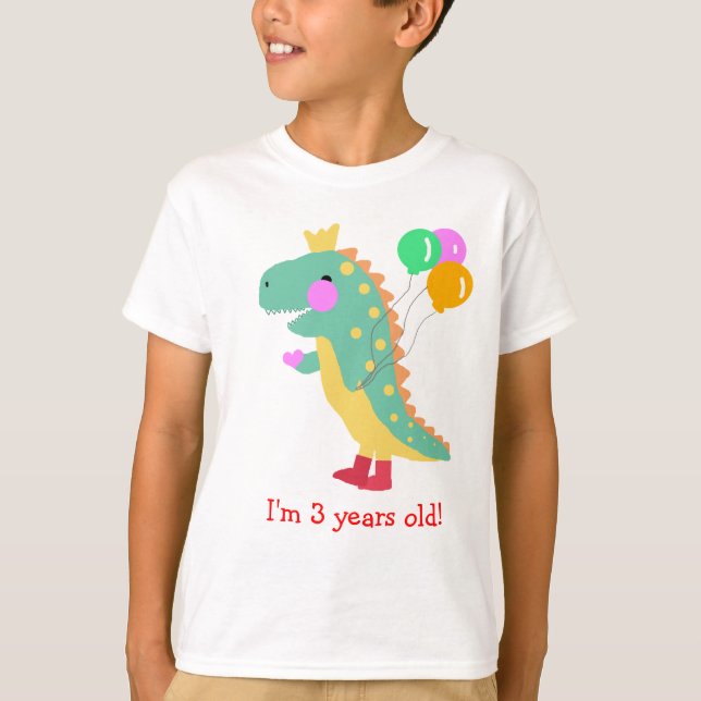 Birthday Dinosaur kids Shirt (Front)