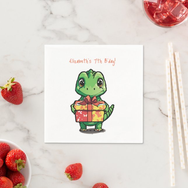 Birthday Dinosaur Napkin (Insitu)