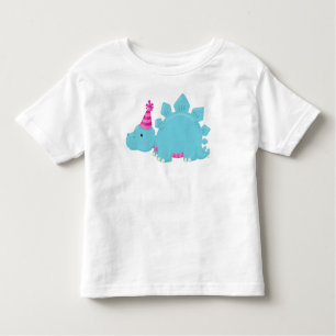 Birthday Dinosaur, Party Dinosaur, Blue Dinosaur Toddler T-Shirt