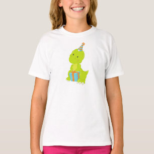 Birthday Dinosaur, Party Dinosaur, Gift, Party Hat T-Shirt