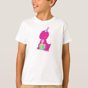 Birthday Dinosaur, Pink Dinosaur, Party Hat, Gifts T-Shirt