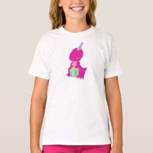 Birthday Dinosaur, Pink Dinosaur, Party Hat, Gifts T-Shirt