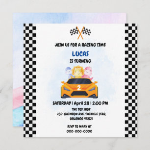 Birthday Dinosaur race car boy red racing kids nam