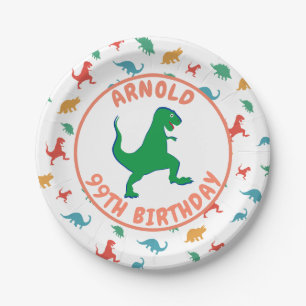 Birthday Dinosaur T Rex Kids Jurassic Prehistoric  Paper Plate