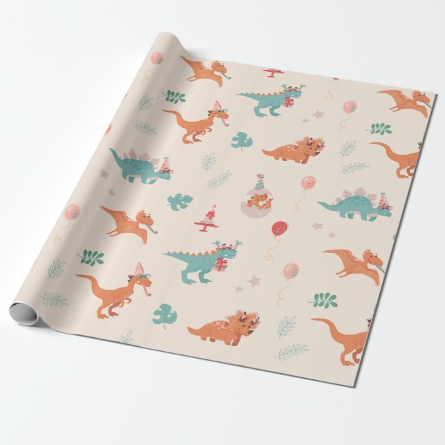 Birthday Dinosaur!  Wrapping Paper (Unrolled)