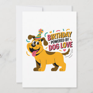 Birthday Dog Love Party Illustration Holiday Card