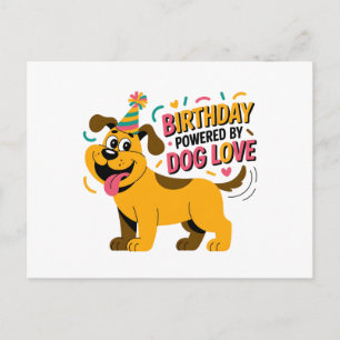 Birthday Dog Love Party Illustration Postcard