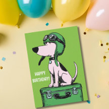 Birthday Dog Pilot Travel Suitcase Funny Aviation