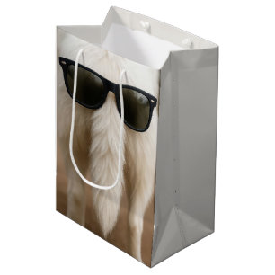 Birthday Dog Tail with Sunglasses  Medium Gift Bag