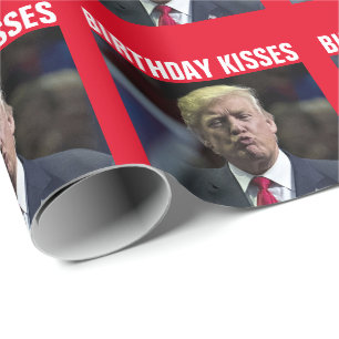 BIRTHDAY DONALD TRUMP KISS WRAPPING PAPER