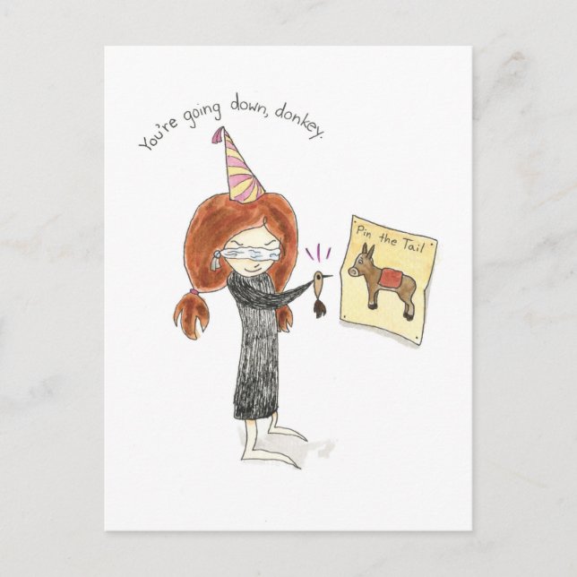 Birthday Donkey Postcard (Front)