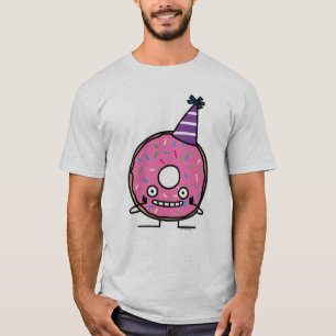 Birthday Doughnut pink icing sprinkles party hat T-Shirt