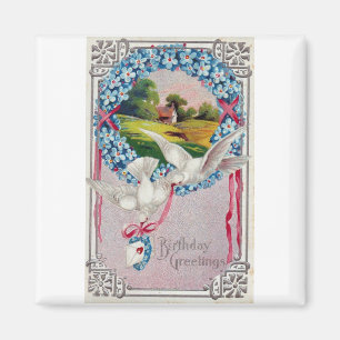 Birthday Doves Postmarked 1910 Magnet