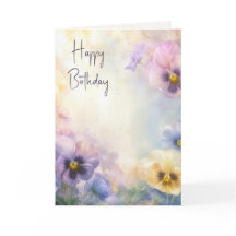 Birthday Dreamy Pansy Abstract