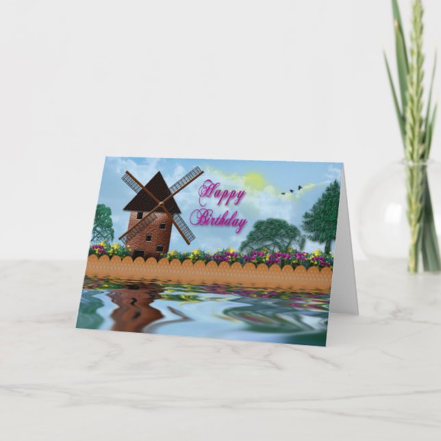 Birthday  - Dutch Scene Card (Front)