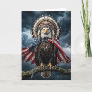 Birthday Eagle Wearing an American Flag Cape Card