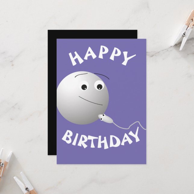 birthday, egg, sperm, happy birthday, love invitation (Front/Back In Situ)