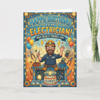 Birthday Electrician Card