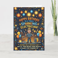 Birthday Electrician Card