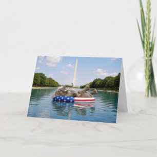 Birthday Elephant Floating In National Mall Pool Card
