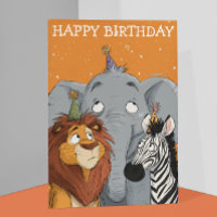 Birthday Elephant Lion Zebra 
