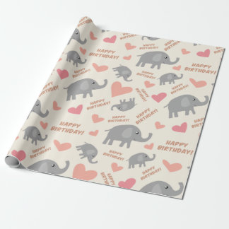 Birthday Elephants Wrapping Paper