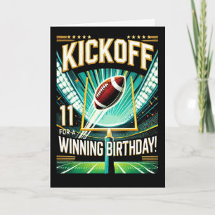 Birthday Eleven Year Old Football Celebration Card