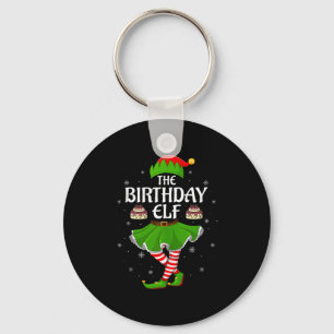 Birthday Elf Christmas Family Girls Women Elf Squa Key Ring