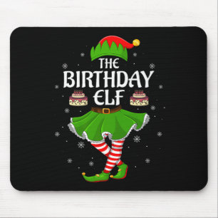 Birthday Elf Christmas Family Girls Women Elf Squa Mouse Pad