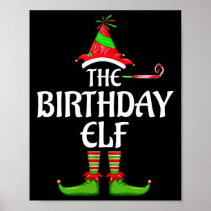 Birthday Elf Matching Family Group Christmas Party Poster