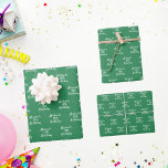 Birthday emerald green name script wrapping paper sheet<br><div class="desc">A emerald green background,  white coloured text. Personalise and add a name and age.  A modern hand lettered style script.</div>