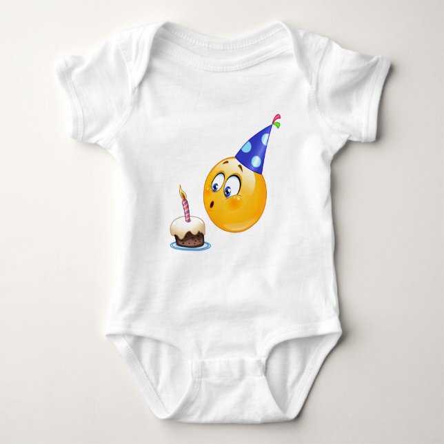 birthday emoji baby bodysuit (Front)