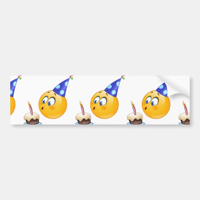 birthday emoji bumper sticker (Front)