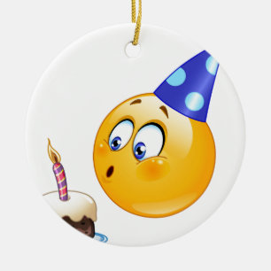 birthday emoji ceramic tree decoration