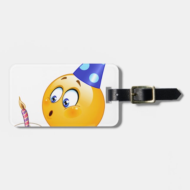birthday emoji luggage tag (Front Horizontal)