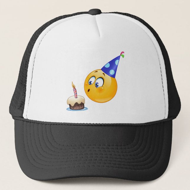 birthday emoji trucker hat (Front)
