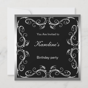 Birthday Event Corporate Any Occasion Black Invitation