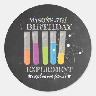 Birthday Experiment Science Birthday Classic Round Sticker