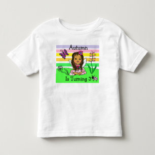 Birthday Fairy and Butterflies Age and Name Toddler T-Shirt