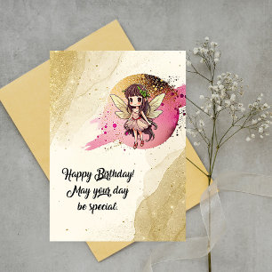 Birthday Fairy Flat Greeting Card