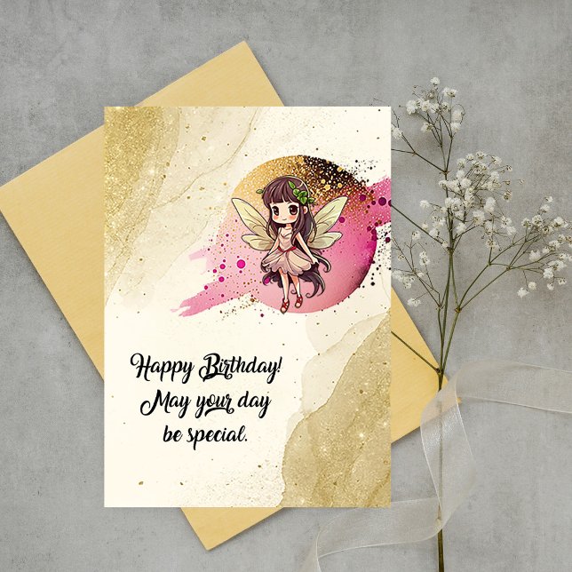 Birthday Fairy Flat Greeting Card (Creator Uploaded)