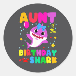 Birthday Family Aunt Of The Birthday Boy Girl Shar Classic Round Sticker
