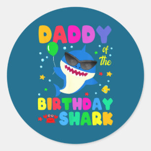 Birthday Family Daddy Of The Birthday Boy Girl Sha Classic Round Sticker