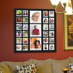 Birthday Family Photo Collage Canvas Print