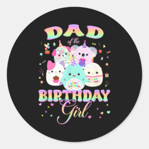 Birthday Family Squish Squad Dad Of The Birthday G Classic Round Sticker