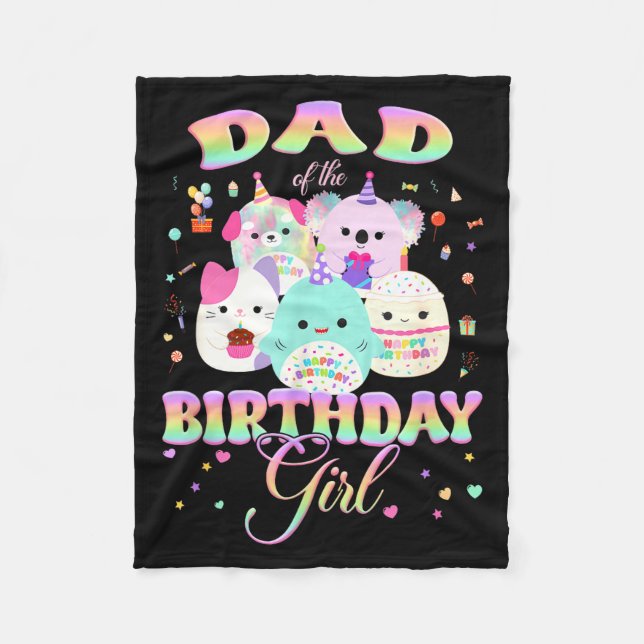 Birthday Family Squish Squad Dad Of The Birthday G Fleece Blanket (Front)